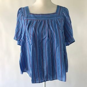 🔥Wonderly Square Neck Yarn Dye Striped Top